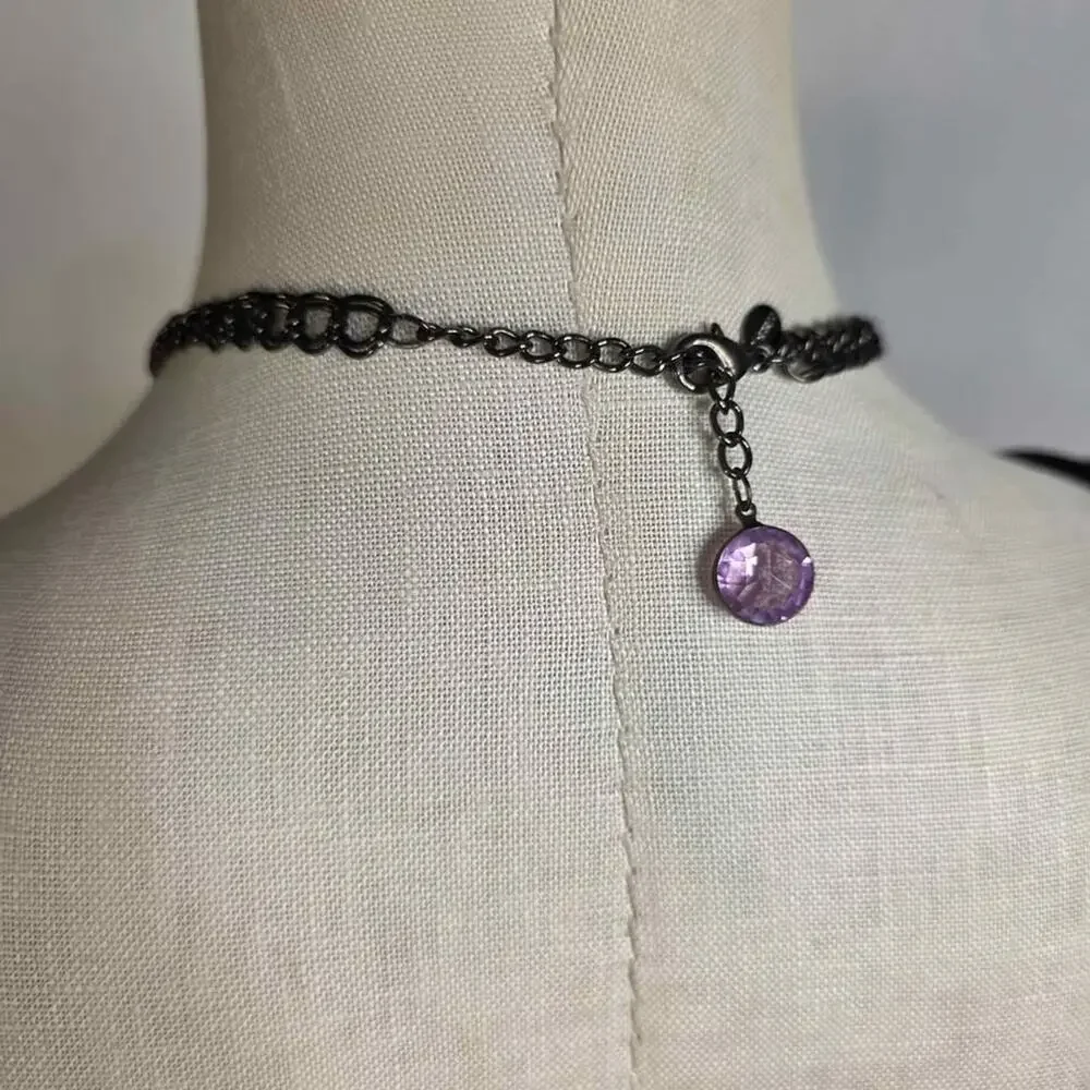 Purple Statement Necklace Whimsigoth Dark Coquette Goth Glam